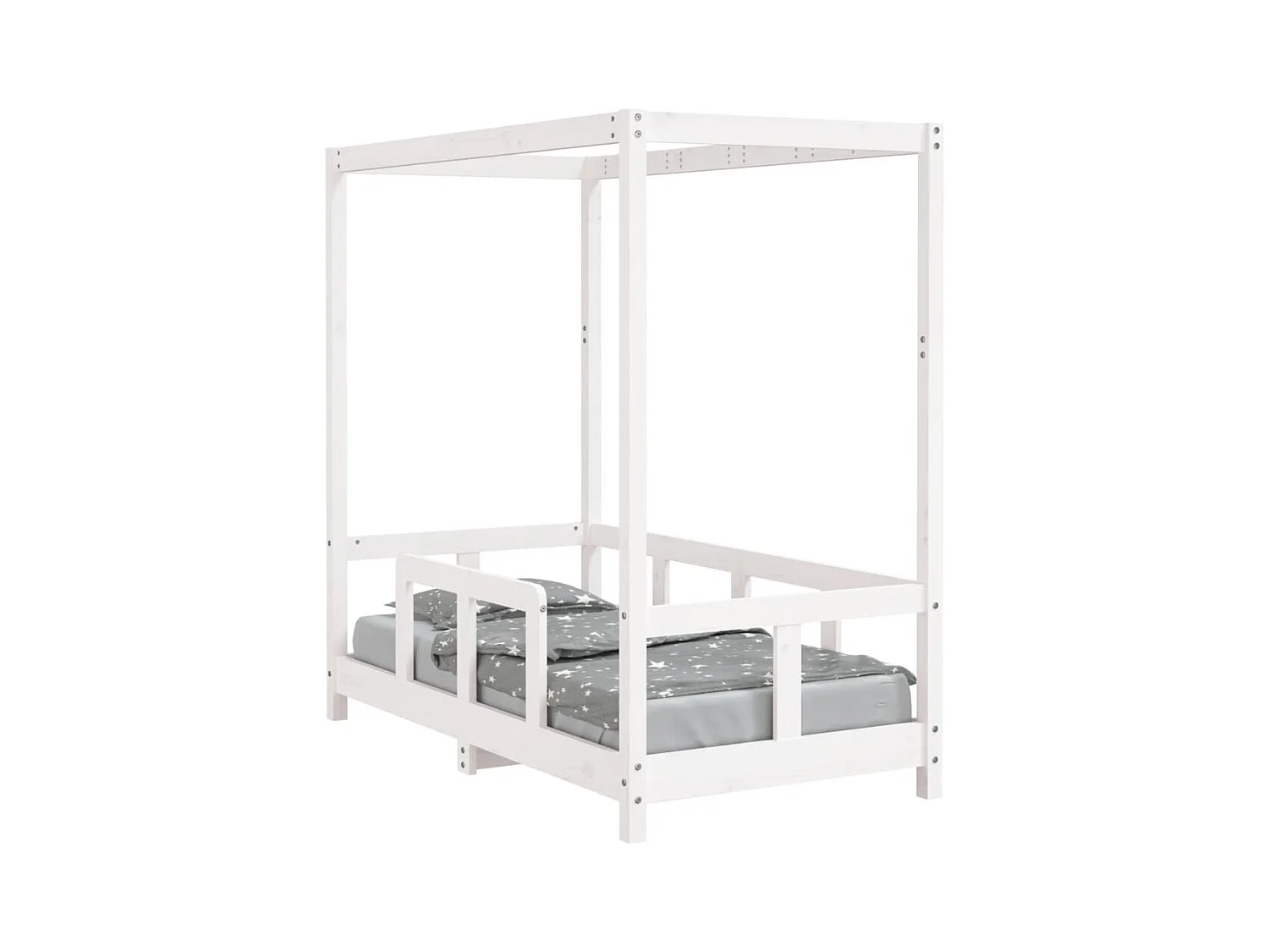 Cadre de lit pour enfant blanc 70x140 cm bois de pin massif