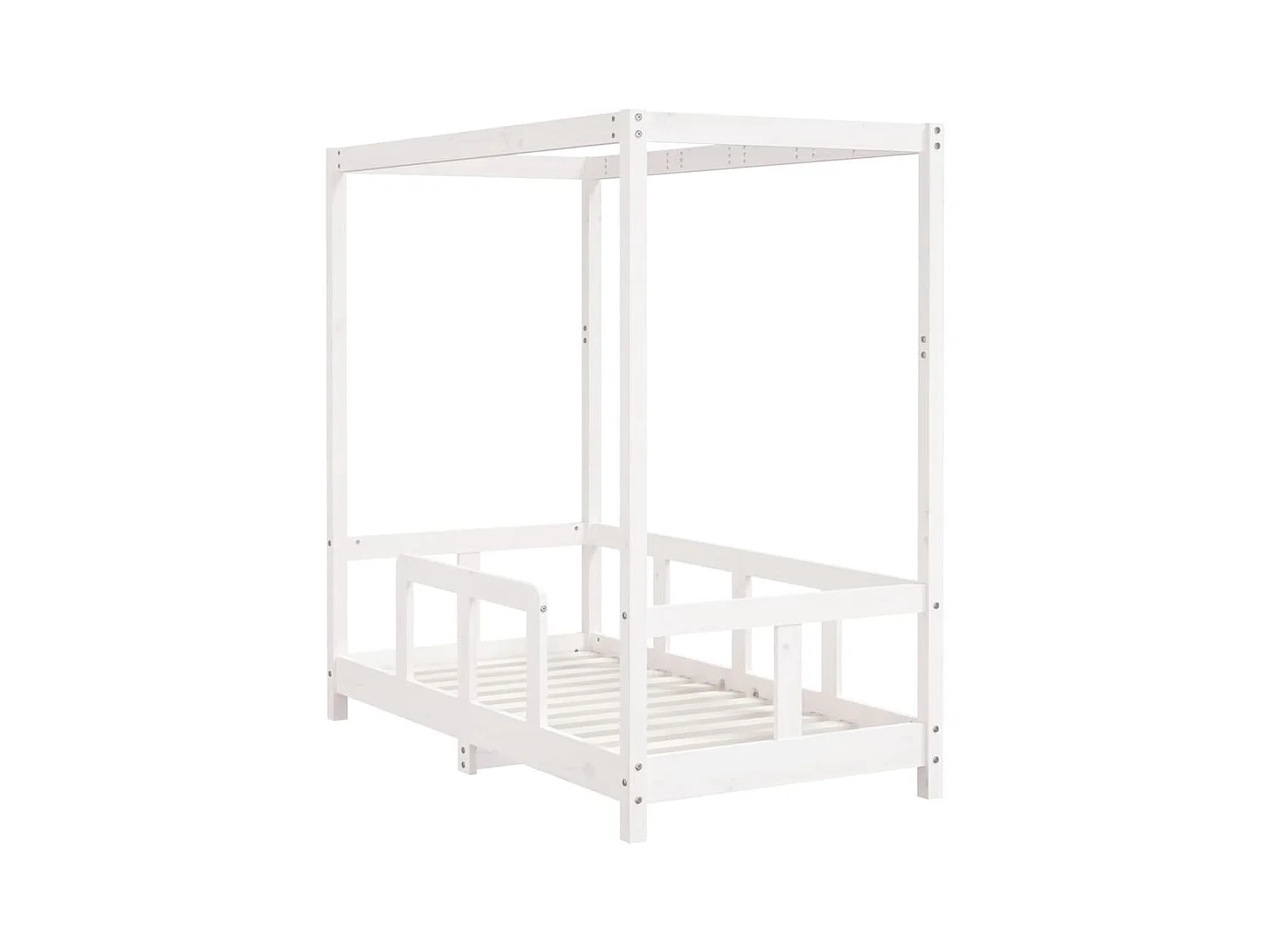 Cadre de lit pour enfant blanc 70x140 cm bois de pin massif