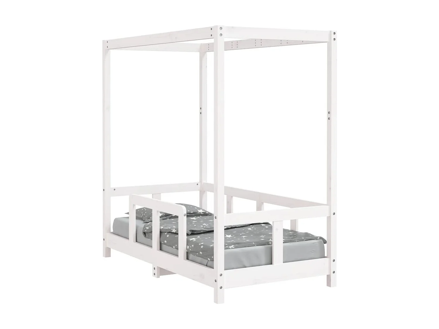 Cadre de lit pour enfant blanc 70x140 cm bois de pin massif