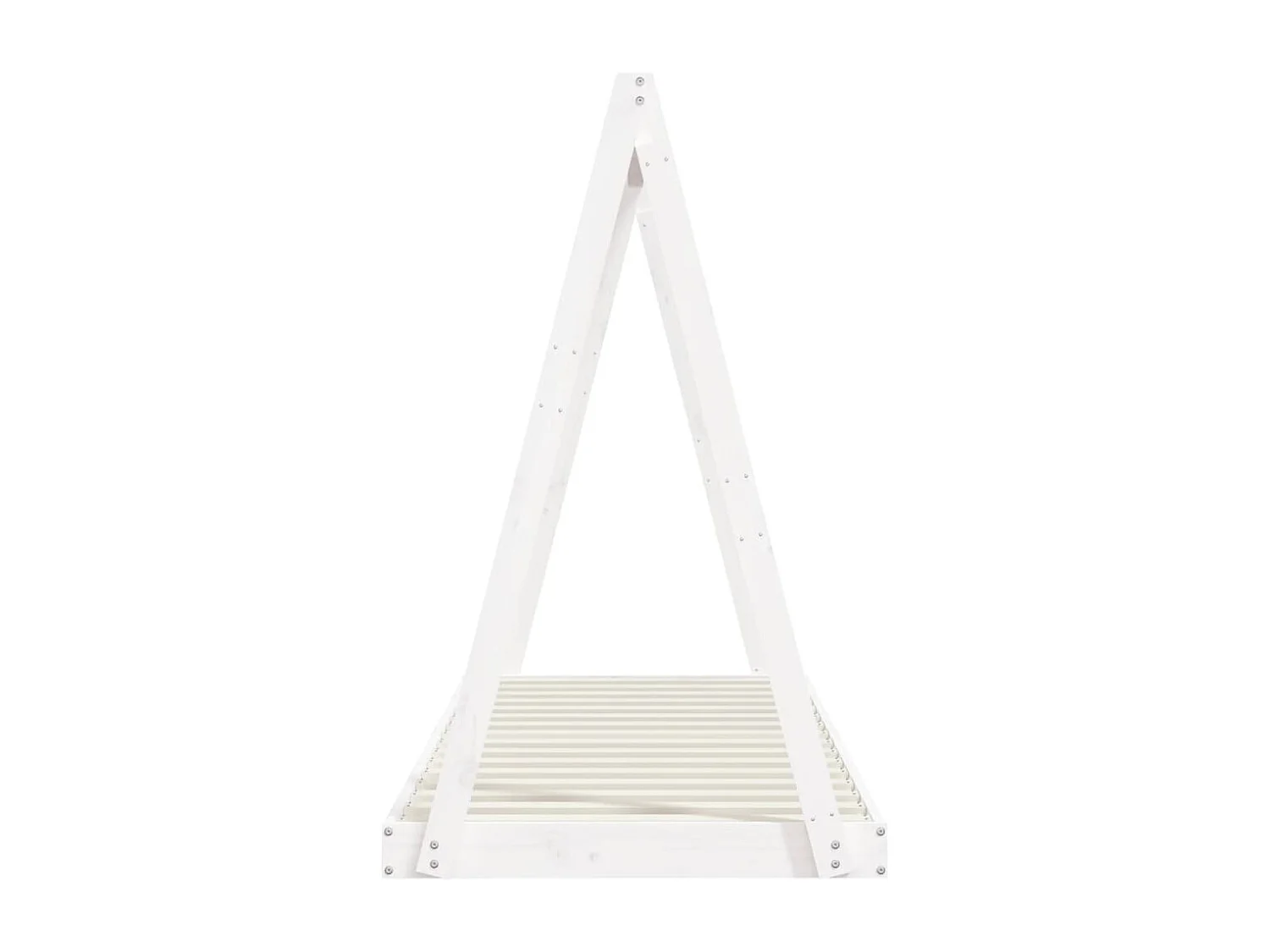 Estructura de cama infantil blanca de madera maciza de pino 80x200 cm