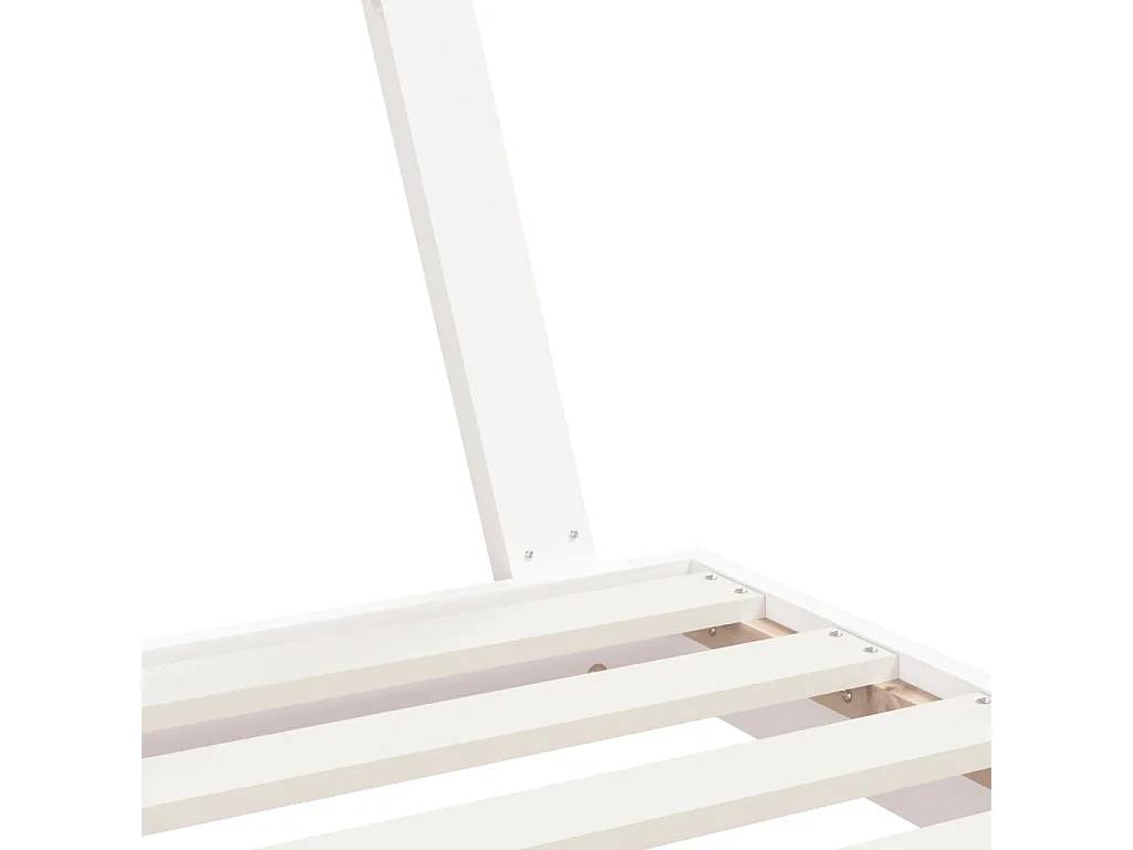 Estructura de cama infantil blanca de madera maciza de pino 80x200 cm