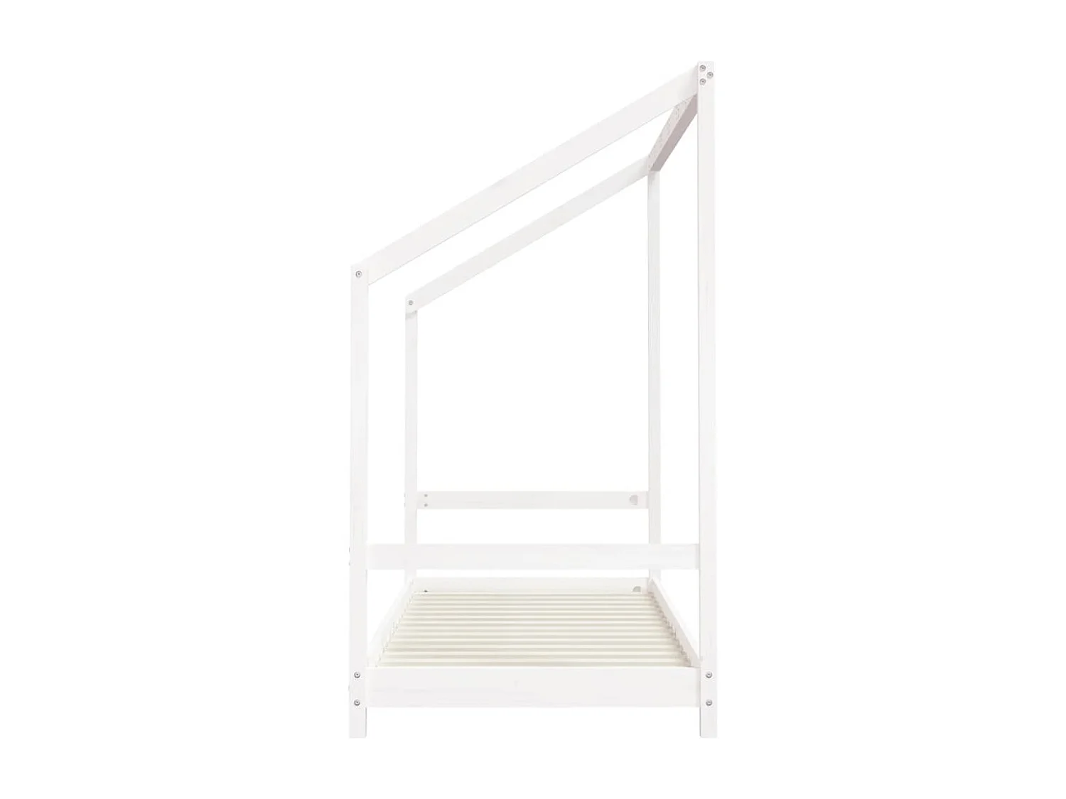 Estrutura de cama infantil branca 80x200 cm madeira maciça de pinho