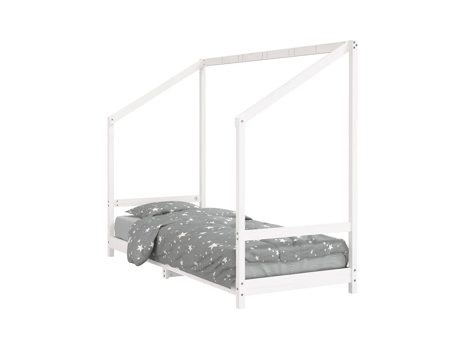 Cadre de lit pour enfants blanc 80x200 cm bois de pin massif