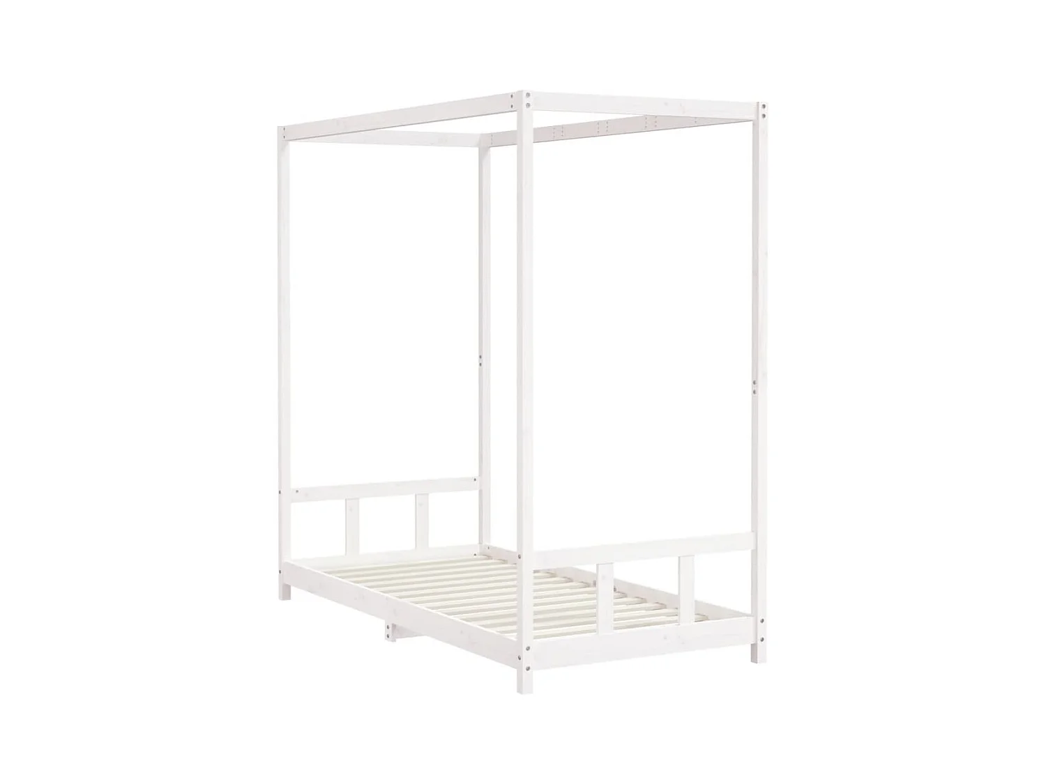 Cadre de lit pour enfants blanc 90x190 cm bois de pin massif