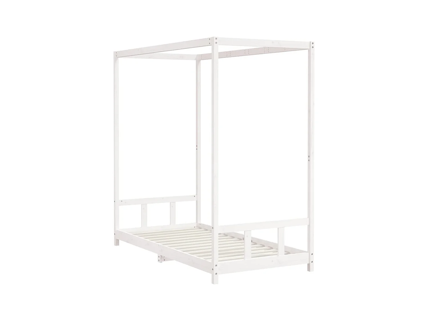 Cadre de lit pour enfants blanc 90x190 cm bois de pin massif