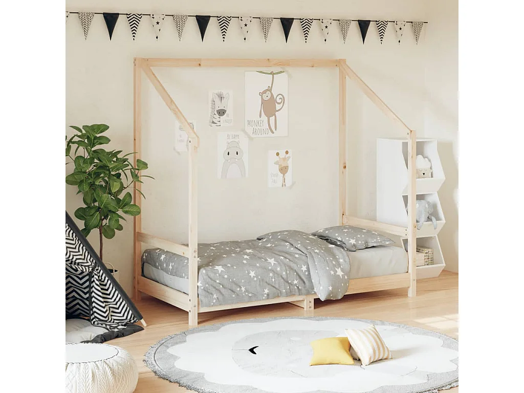 Estructura de cama infantil 80x160 cm madera maciza de pino