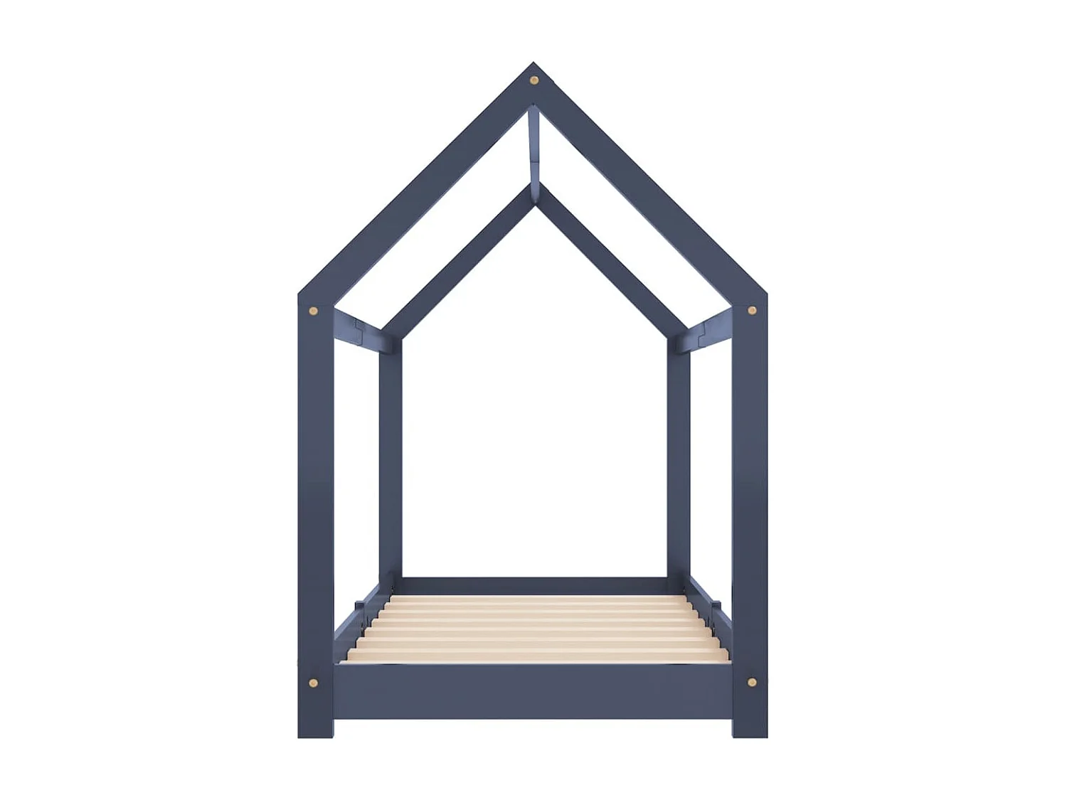 Struttura letto per bambini Grigio Legno massello di pino 80x160 cm