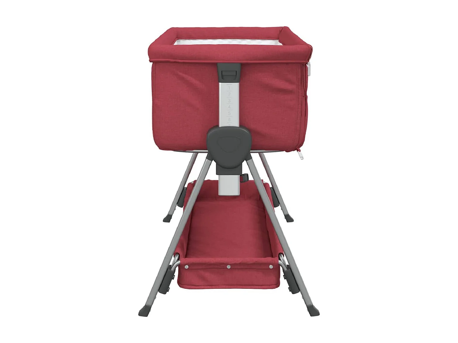 Cama de bebê com colchão tecido linho vermelho