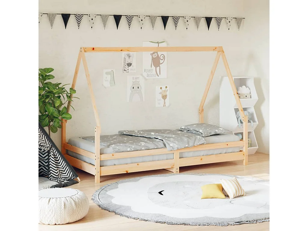 Cadre de lit pour enfant 90x190 cm Bois de pin massif