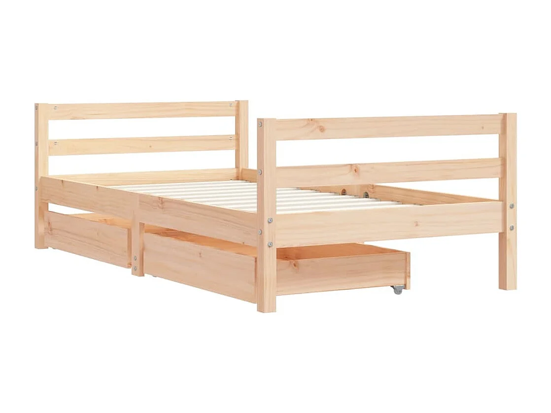 Kinderbettgestell und Schubladen 80x160cm aus massivem Kiefernholz