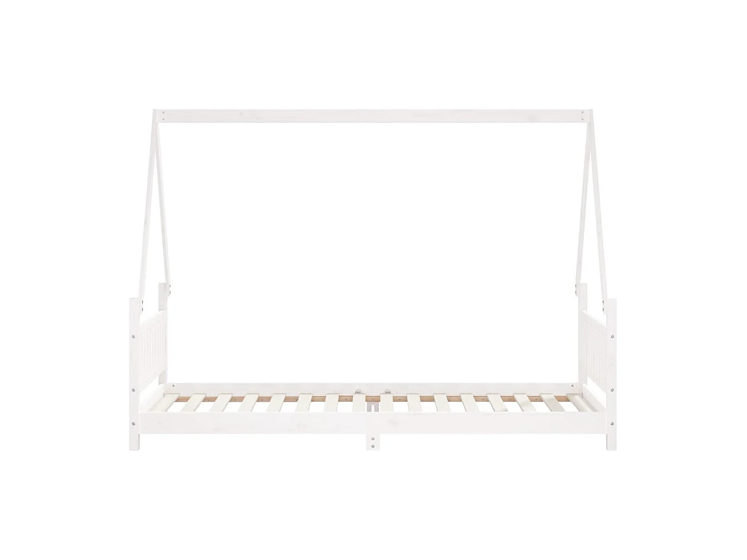 Estrutura de cama infantil branca 80x200 cm madeira maciça de pinho