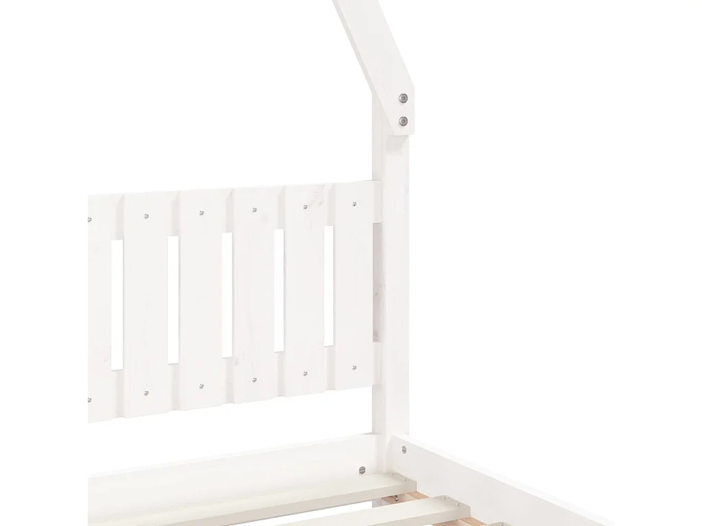 Estrutura de cama infantil branca 80x200 cm madeira maciça de pinho