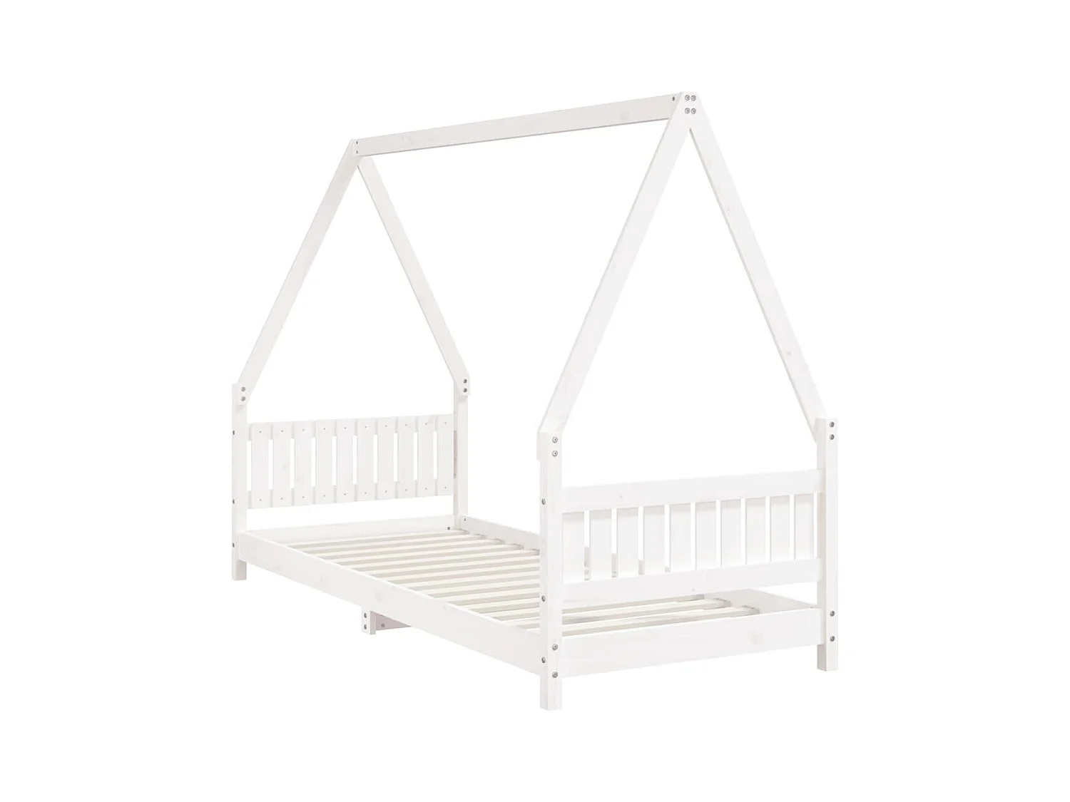 Cadre de lit pour enfants blanc 80x200 cm bois de pin massif