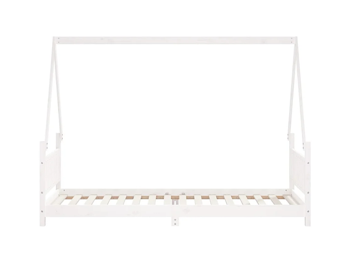Cadre de lit pour enfants blanc 80x200 cm bois de pin massif