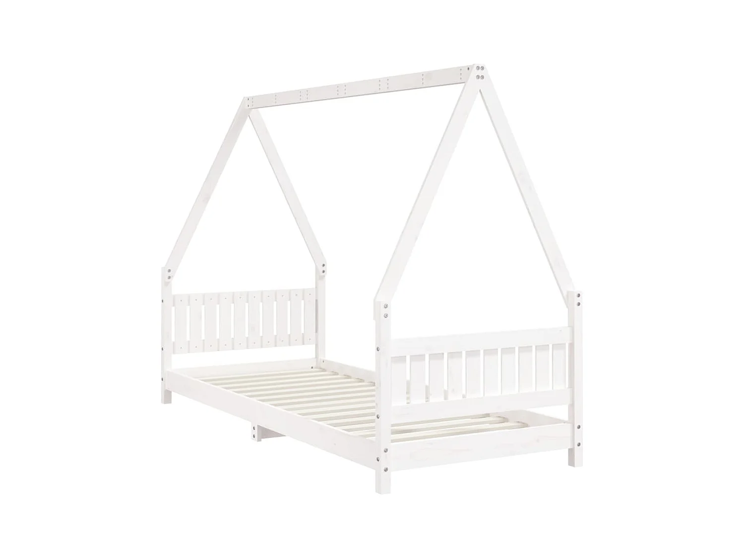 Cadre de lit pour enfants blanc 80x200 cm bois de pin massif