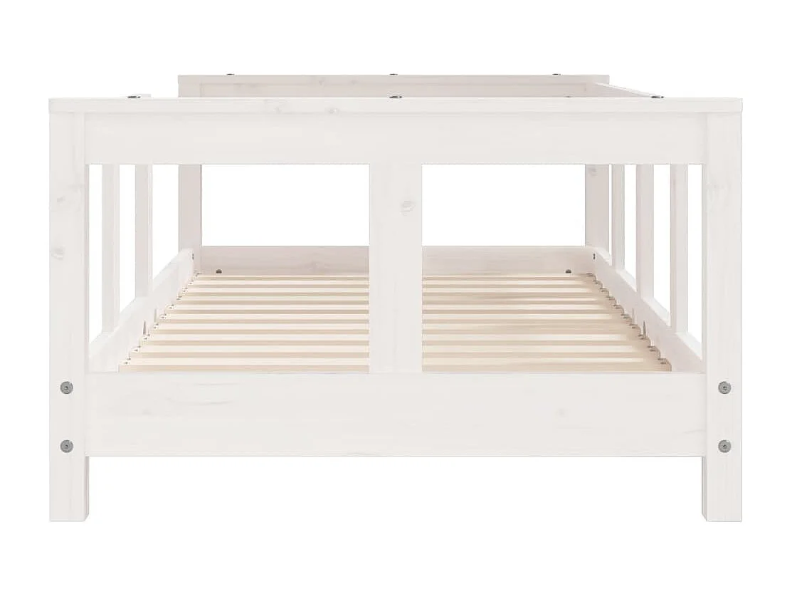 Estrutura de cama infantil branca 70x140 cm em madeira maciça de pinho