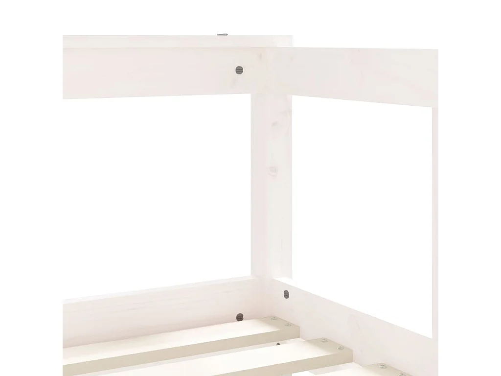 Estrutura de cama infantil branca 70x140 cm em madeira maciça de pinho