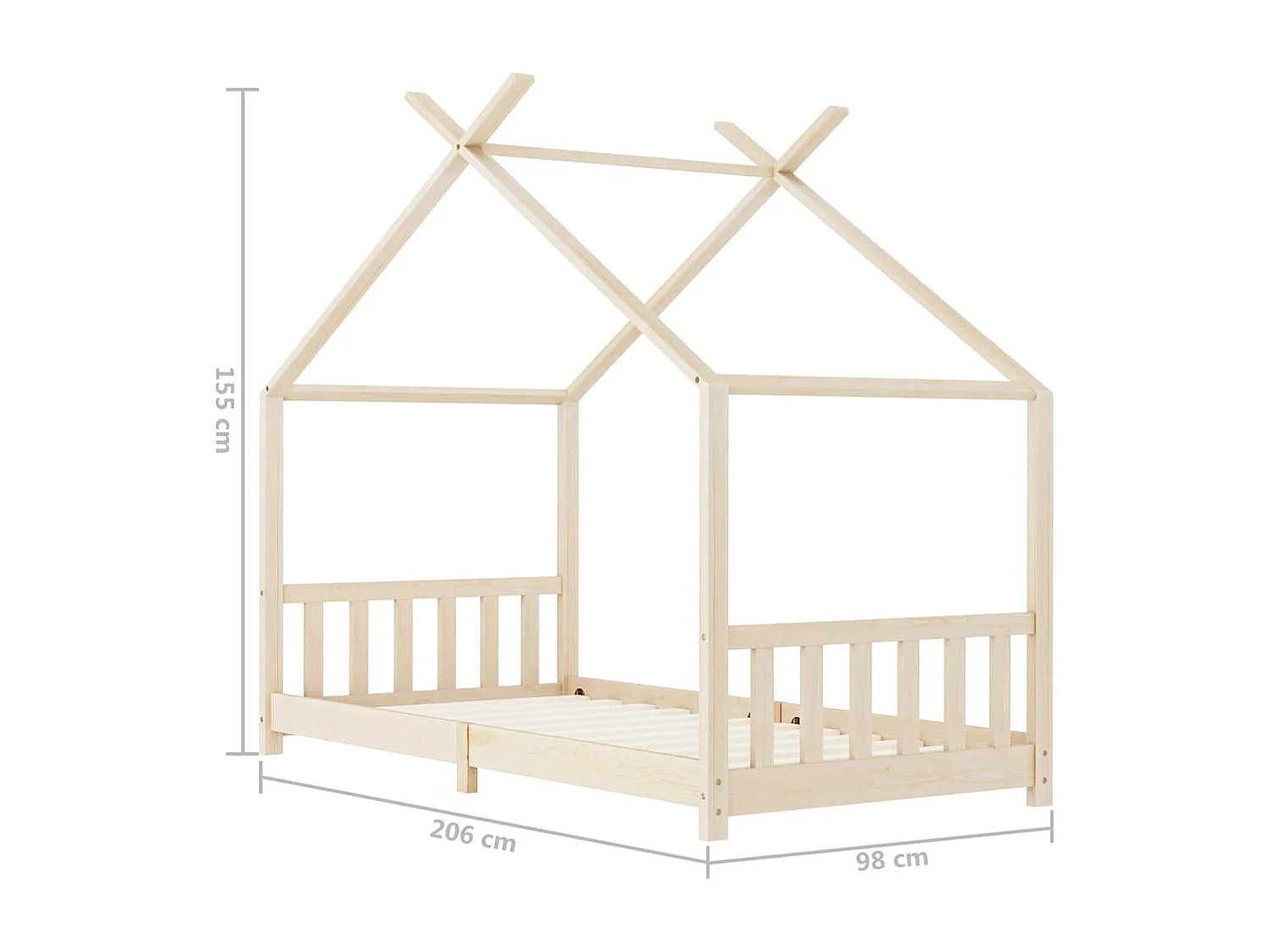 Cadre de lit d'enfant Bois de pin massif 90 x 200 cm