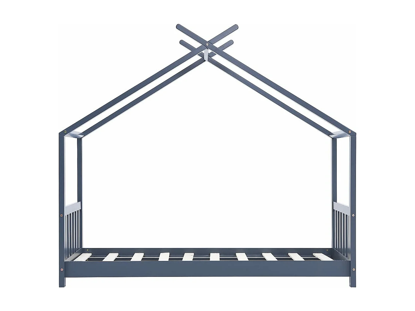 Cadre de lit d'enfant Gris Bois de pin massif 70x140 cm