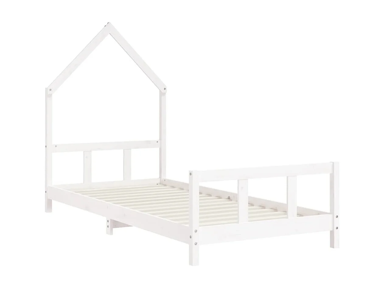 Cadre de lit pour enfants blanc 90x190 cm bois de pin massif