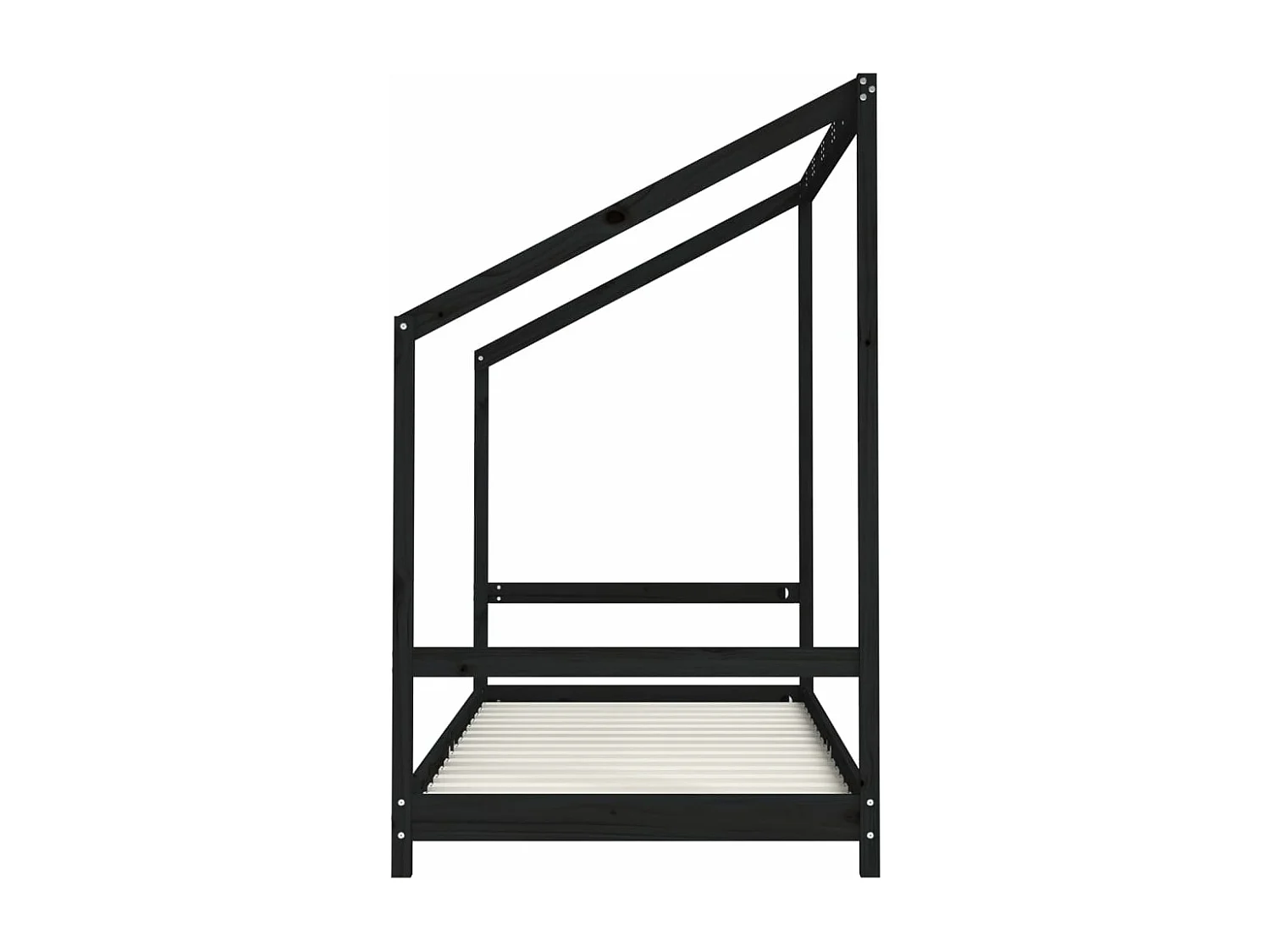 Cadre de lit pour enfants noir 90x200 cm bois de pin massif