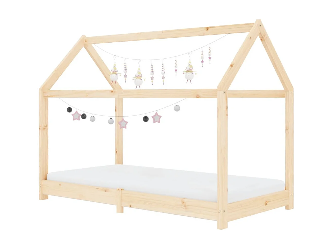 Estructura de cama infantil de madera maciza de pino 70x140 cm