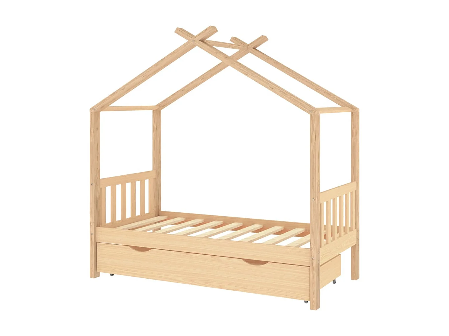 Estrutura de cama infantil com gaveta em pinho maciço 80x160 cm