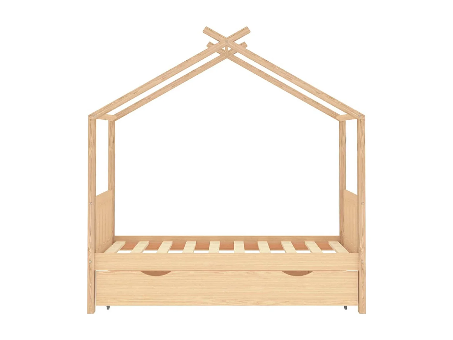 Cadre de lit enfant avec tiroir bois de pin massif 80x160 cm