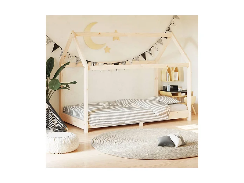 Estrutura de cama infantil em madeira maciça de pinho 80x160 cm