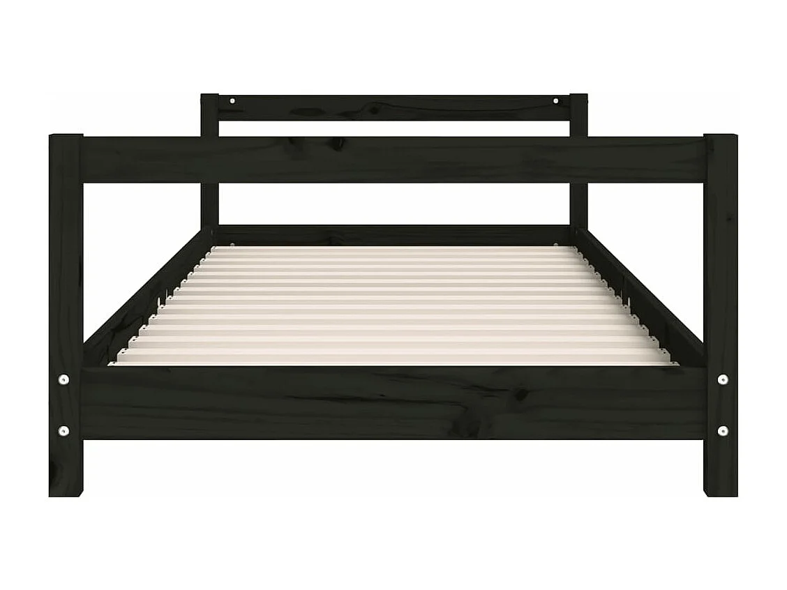 Cadre de lit pour enfants noir 90x190 cm bois de pin massif