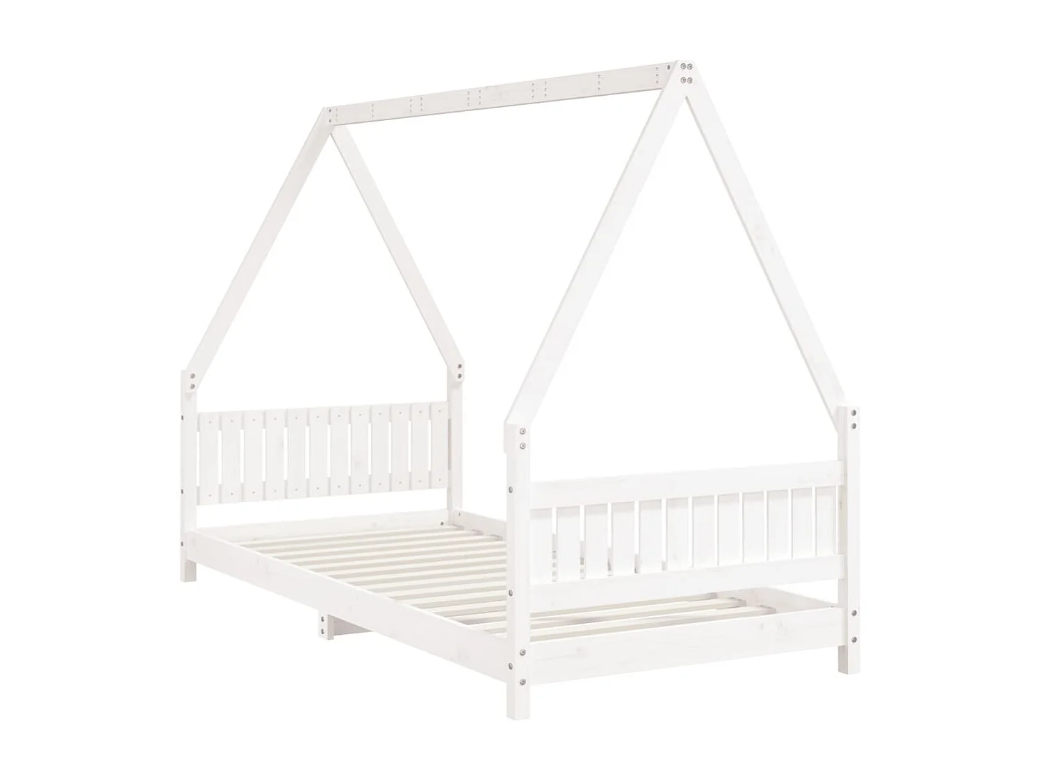 Cadre de lit pour enfants blanc 90x200 cm bois de pin massif