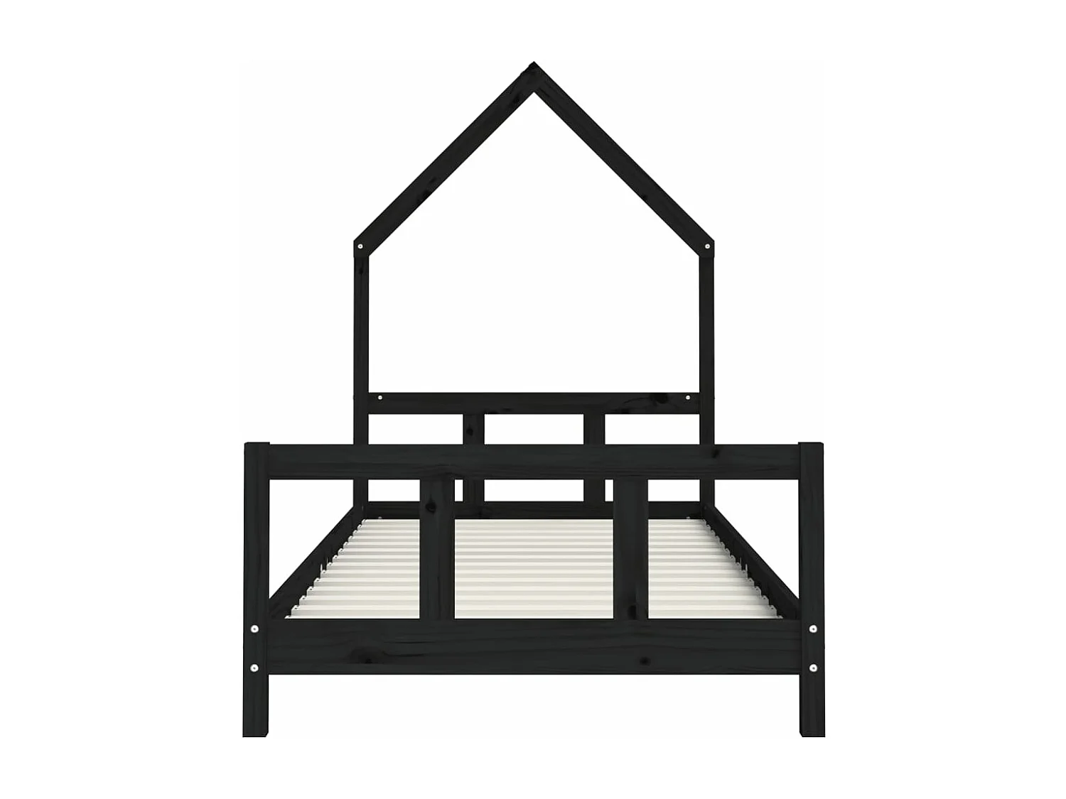 Struttura letto per bambini nera 90x200 cm in legno di pino massiccio