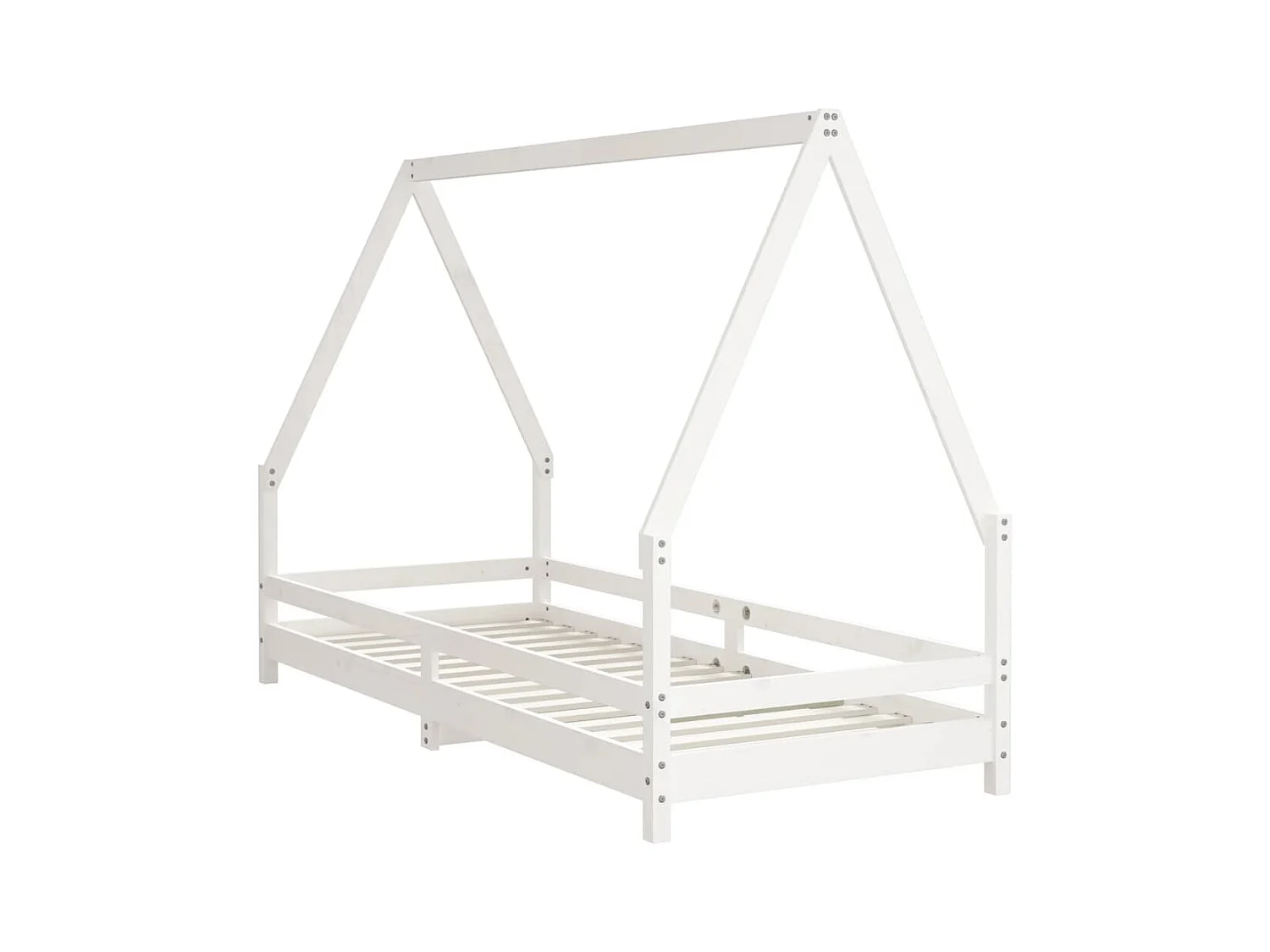Cadre de lit pour enfants blanc 80x200 cm bois de pin massif