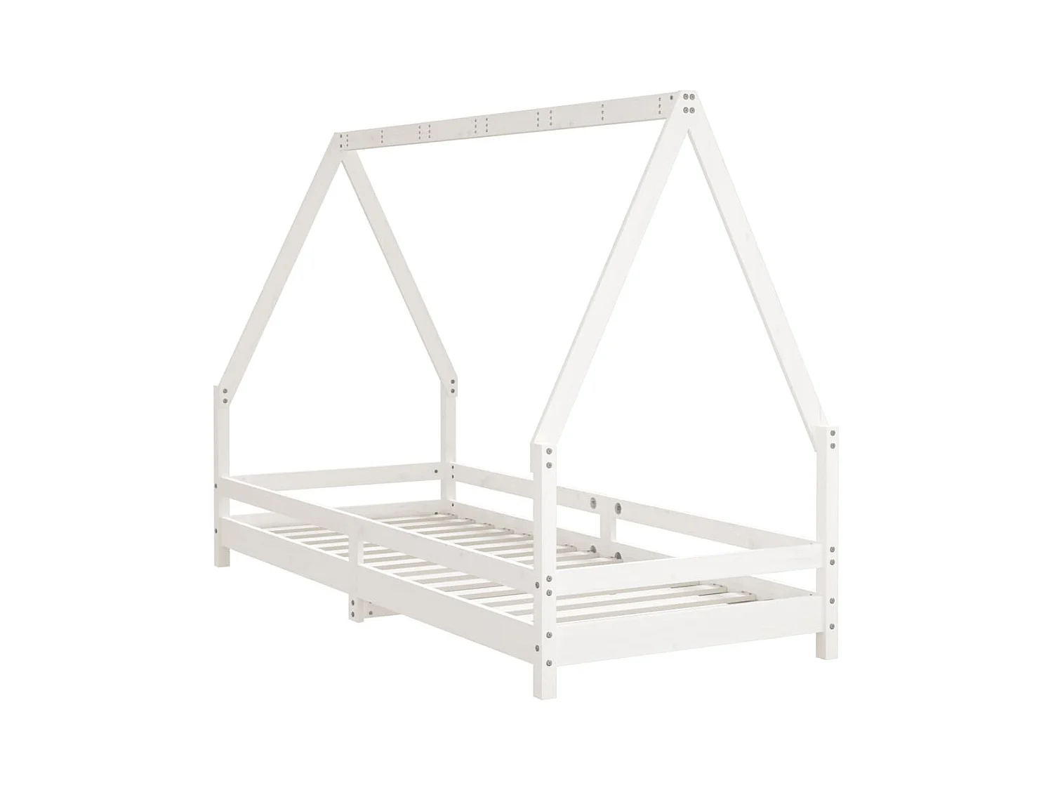 Cadre de lit pour enfants blanc 80x200 cm bois de pin massif