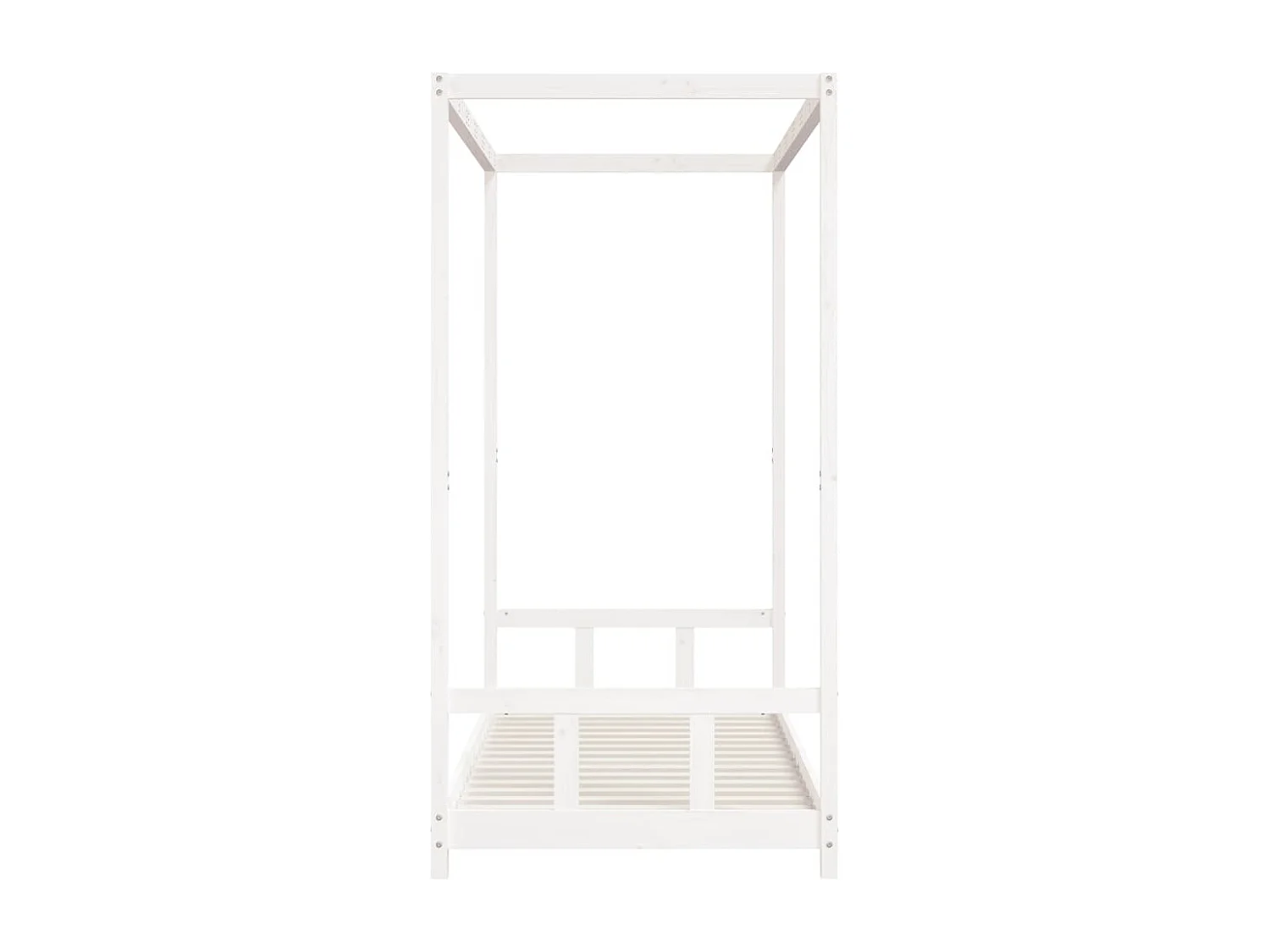 Estrutura de cama infantil branca 90x200 cm madeira maciça de pinho