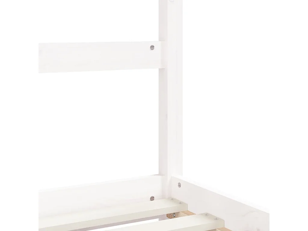 Estrutura de cama infantil branca 90x200 cm madeira maciça de pinho