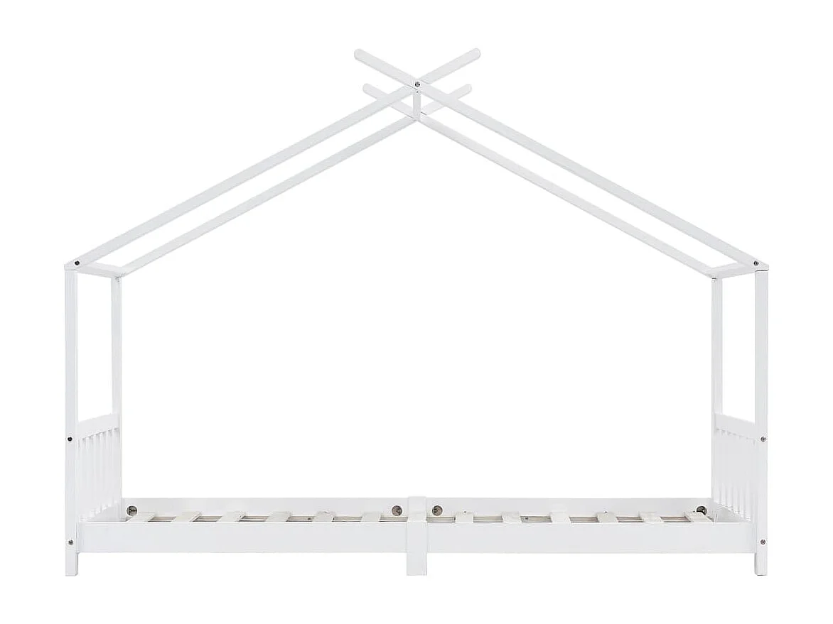 Estrutura de cama infantil Branco Madeira maciça de pinho 90 x 200 cm