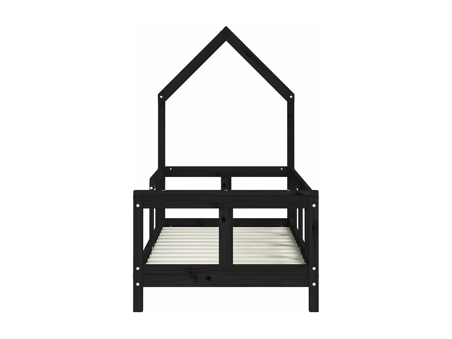 Cadre de lit pour enfant noir 70x140 cm bois de pin massif