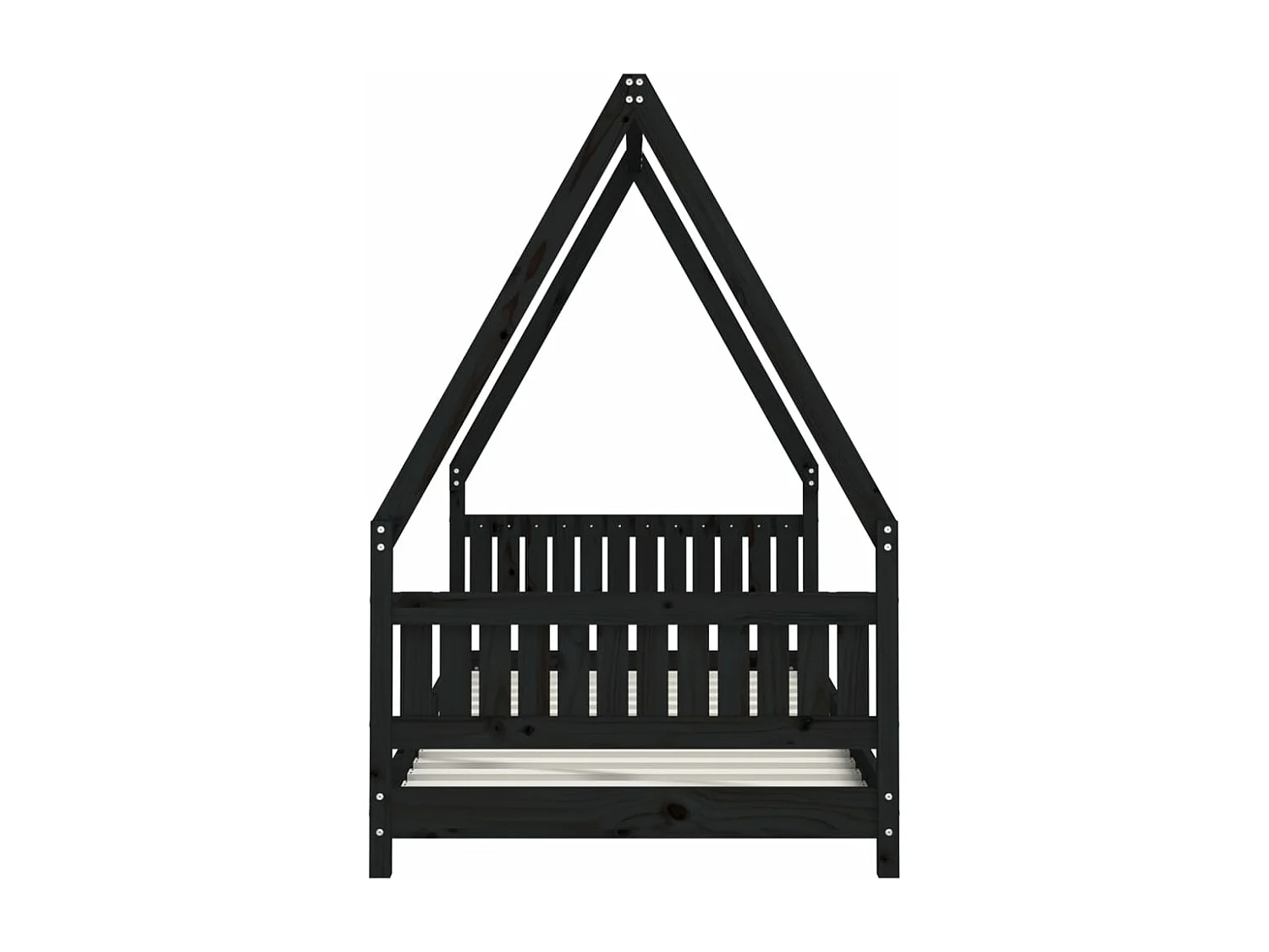 Struttura letto per bambini nera 90x190 cm in legno di pino massiccio