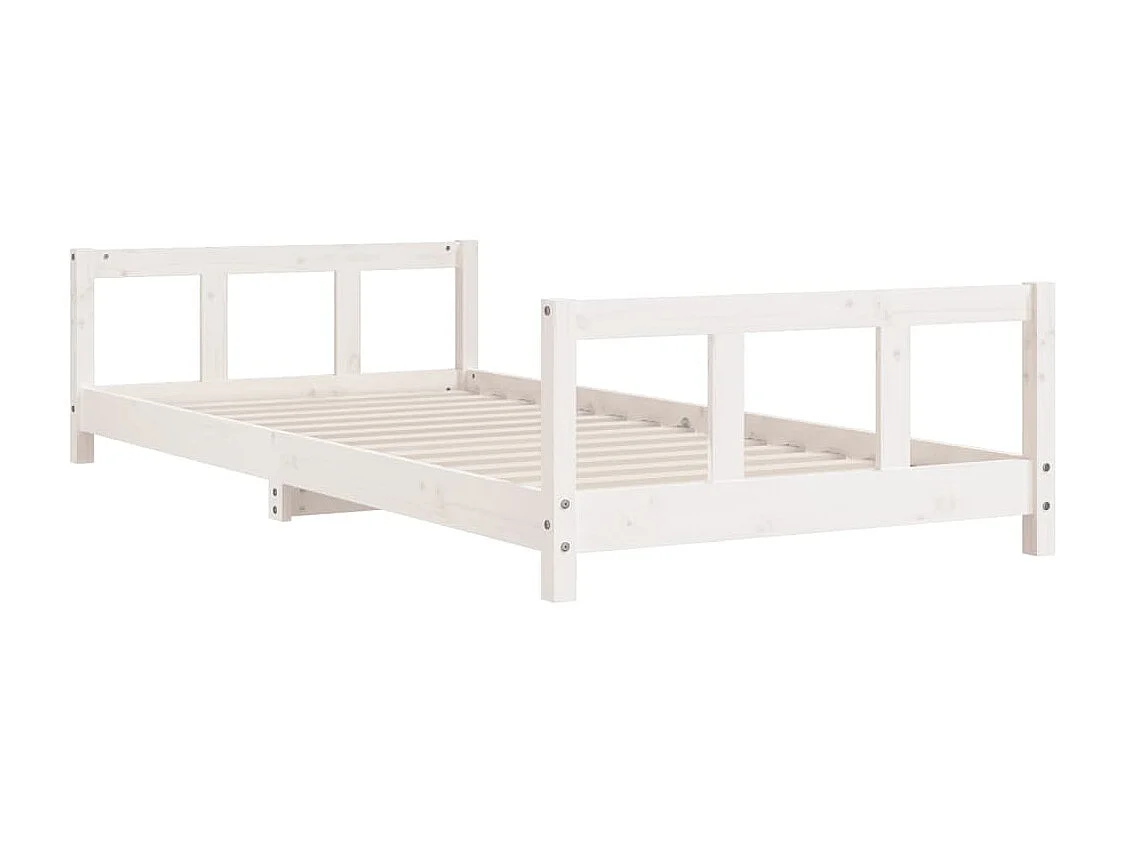 Cadre de lit pour enfants blanc 90x200 cm bois de pin massif