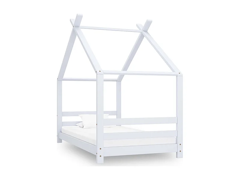 Estructura de cama infantil Blanco Madera maciza de pino 80x160 cm