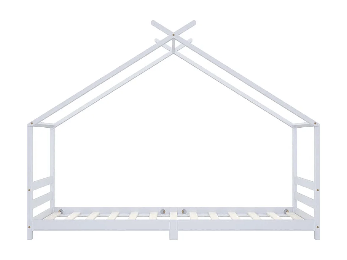 Estrutura de cama infantil em madeira de pinho maciça branca 90x200 cm