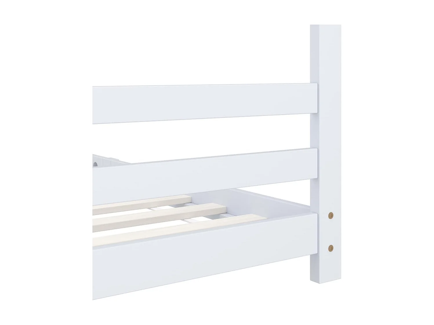 Estrutura de cama infantil em madeira de pinho maciça branca 90x200 cm