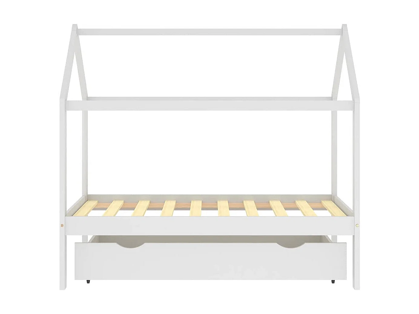 Cadre de lit enfant avec tiroir blanc bois pin massif 80x160 cm