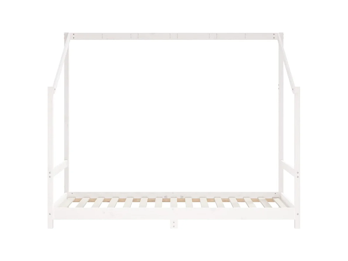 Estructura de cama infantil blanca 90x190 cm madera maciza de pino