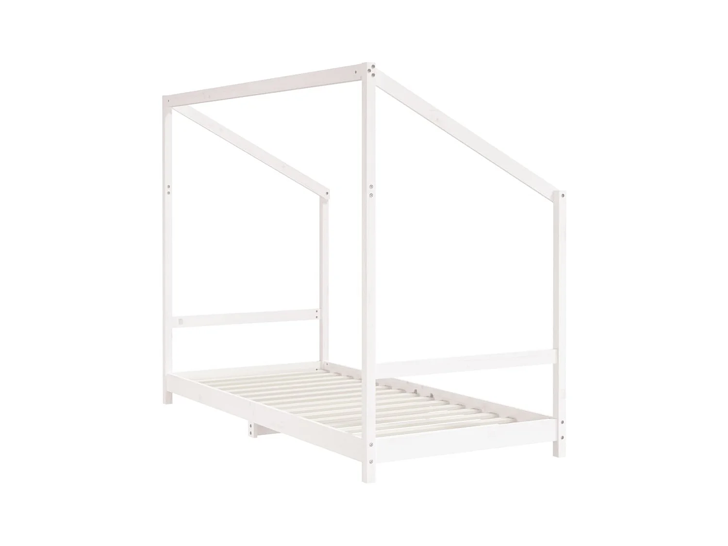 Estructura de cama infantil blanca 90x190 cm madera maciza de pino