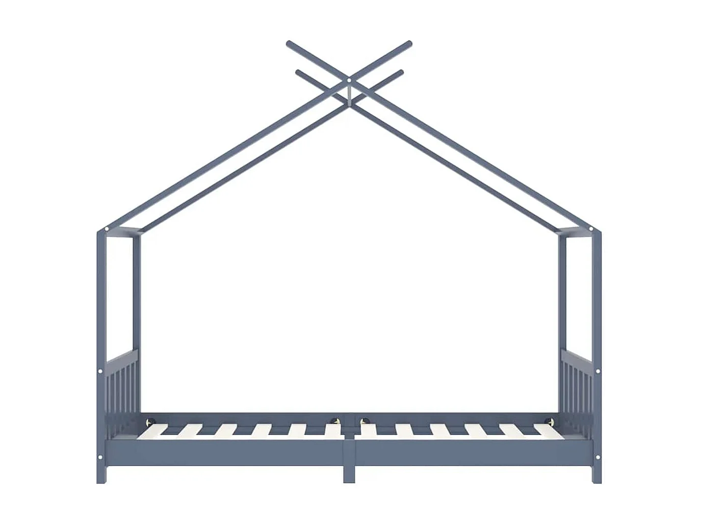 Estructura de cama infantil Gris Madera maciza de pino 90 x 200 cm