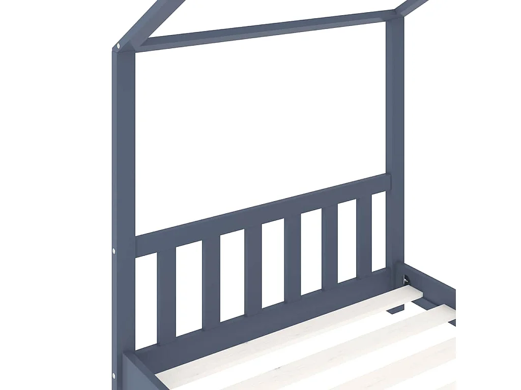 Estructura de cama infantil Gris Madera maciza de pino 90 x 200 cm