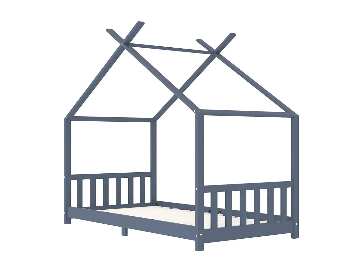 Struttura letto per bambini Grigio Legno massello di pino 90 x 200 cm