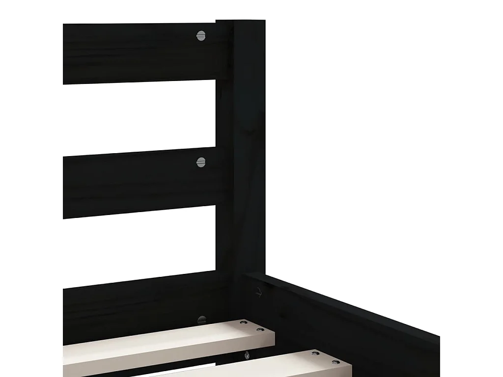 Kinderbedframe met zwarte lades 90x200 cm massief grenenhout